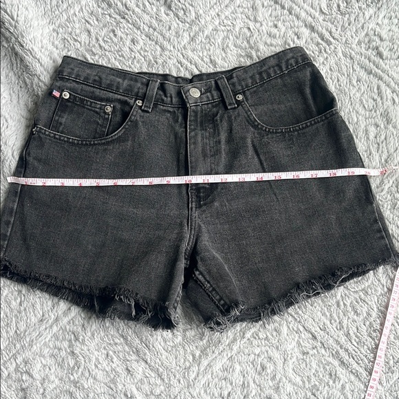 VTG 90S POLO JEANS COMPANY RALPH LAUREN black Denim relaxed mid-rise cut off 10 - Picture 10 of 10